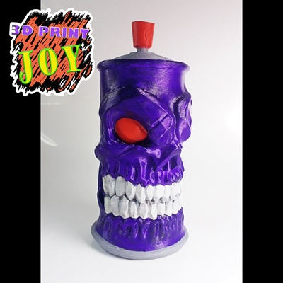 jar small items in form of a can paint stl spray skull 3d print model - Mito3D