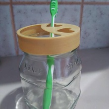 - Glas-Zahnbürstenhalter tool Zahnpasta Bad recycling jar Halter Zahnbürste 3d print model - Mito3D