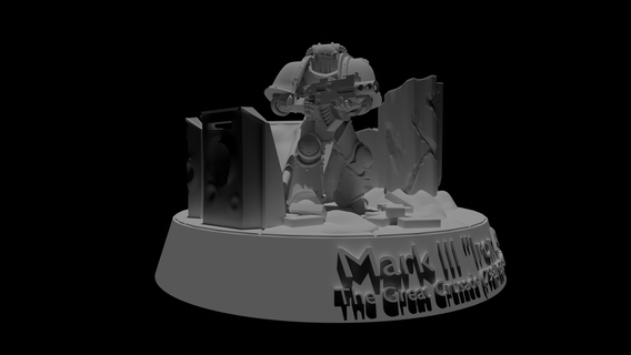 jarhead marine statue warhammer 40k 30k presupported supported 3d print model - Mito3D