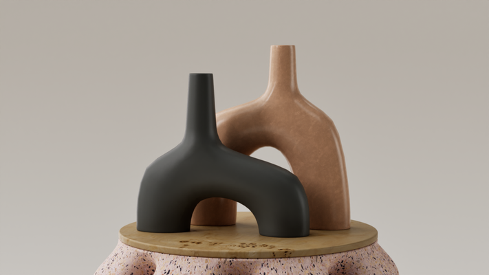 jarrones decorativos escultura casa vaso flores decoracion arte projeto 3d print model - Mito3D