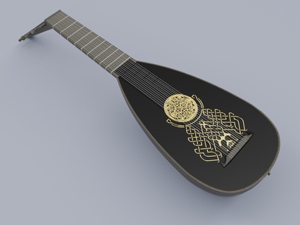 düğün çiçeği lavta Cadı 3d model baskı Amazon gitar enstrüman Jaskier stls 3d print model - Mito3D