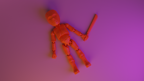 jason voorhees flexi halloween toy poly art key skeleton friday 13th 3d print model - Mito3D