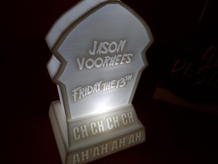 Jason Voorhees Cuma 13th cadılar bayramı mezar taşı ışık tealight okuma Parti gece lambası ofis çocuklar oda Sanat dekor adam mağara kulübe 3d print model - Mito3D