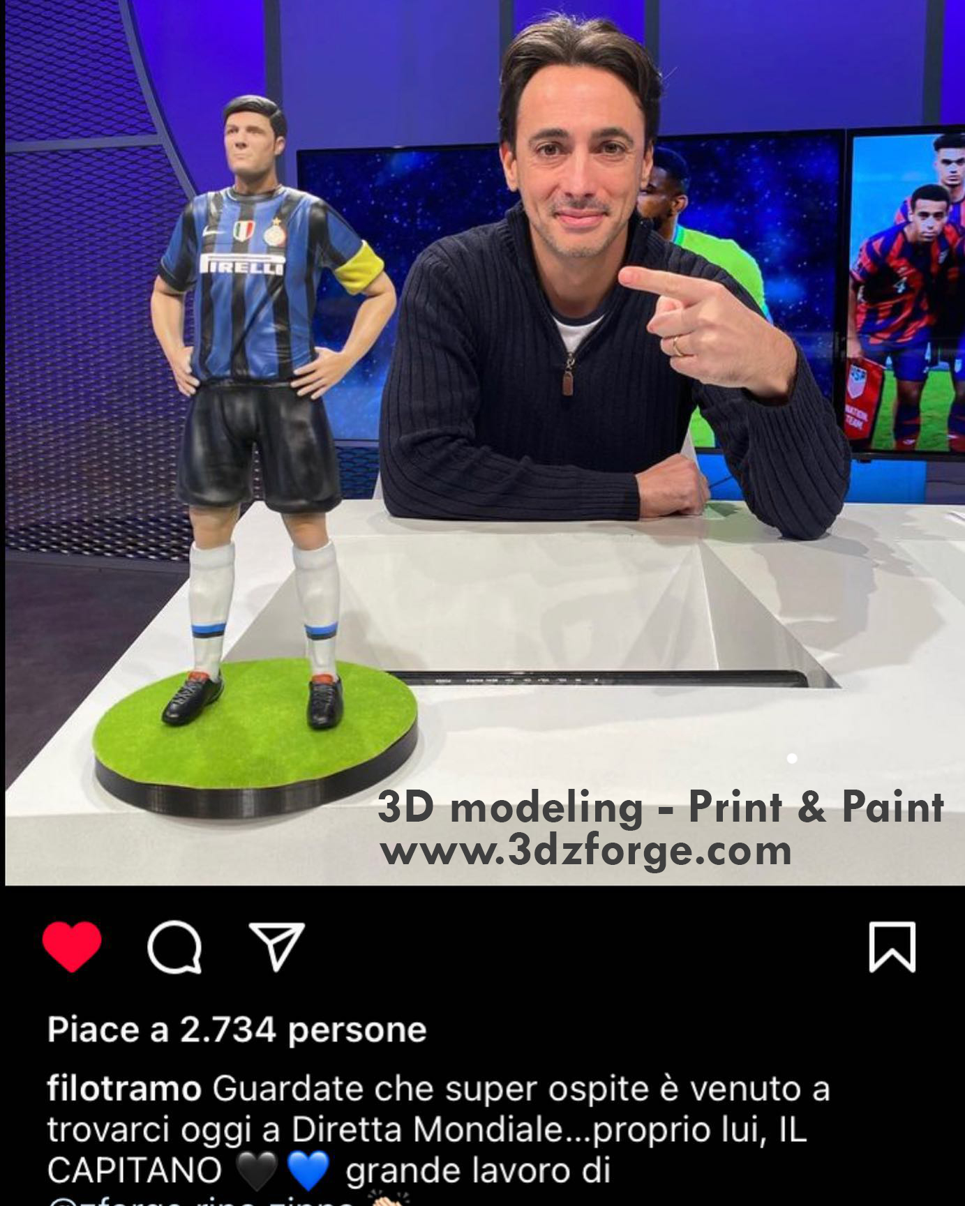 javier zanetti 3d modelo figura stl impresso futebol colecionáveis memorabilia arquivos personalizadas estatuetas Esportes impressão atleta modelos ícones profissional jogadoras legendas Argentino jogadores inter milão nerazzurri mercadoria salvar 3D print model - Mito3D