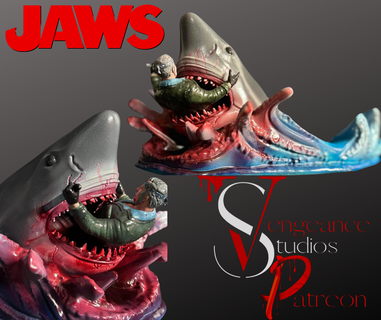 jaws quints scorso In piedi mascelle squalo acqua film sangue coltello collezione pesce più grande barca 3d print model - Mito3D