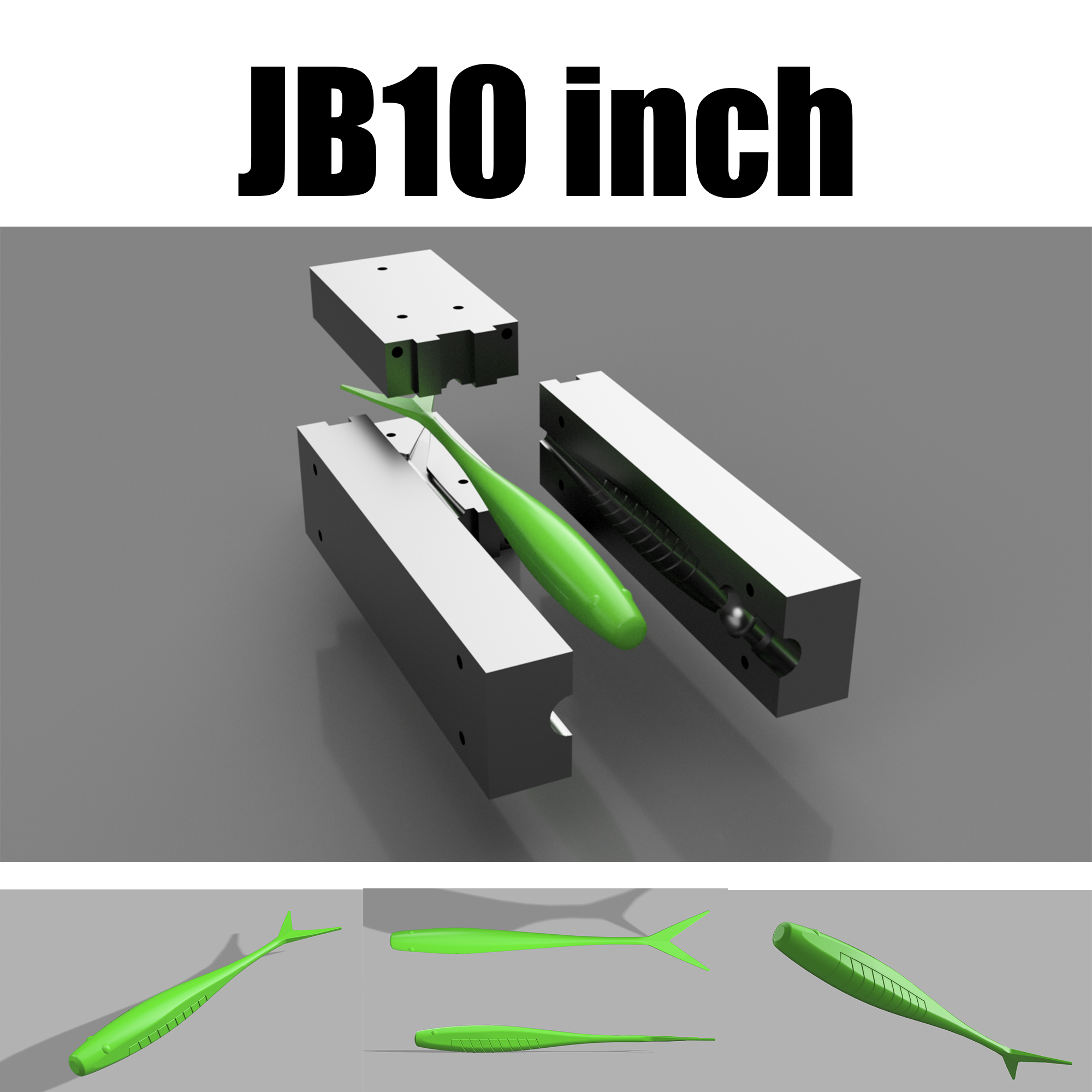 jb 10 inç stl dosya cnc 3d Yazdır gadget Balık tutma kalıp dökün açık solucan bas cezbetmek göl nehir 3D print model - Mito3D