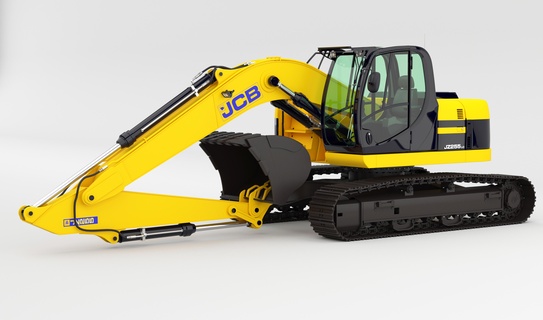 jcb-jz255 excavator rigged 3d model 3dmodel animation v-ray corona renderer obj digging veicle machine game toy 3d print model - Mito3D