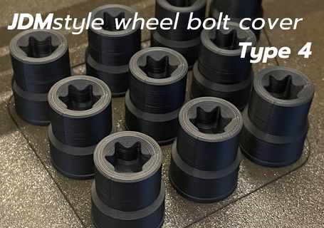 jdm estilo roda arrastar noz parafuso cobrir bainha type4 carro modificado personalizadas rodas aros boné 3d print model - Mito3D