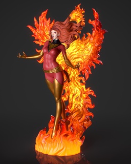 Jean cinzento Fénix 3d impressão arte heroi Super quadrinho super personagem fêmea estátua xmen herói 3d print model - Mito3D