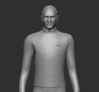 kot luc Picard star yürüyüş şekil 3d print model - Mito3D