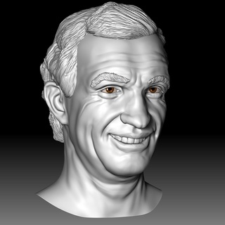 jean paul belmondo le professionnel smiling head jeanpaul professional leprofessionnel actionmovie moviestar french actor bust portrait likeness smile 3dprinting 3d print model - Mito3D
