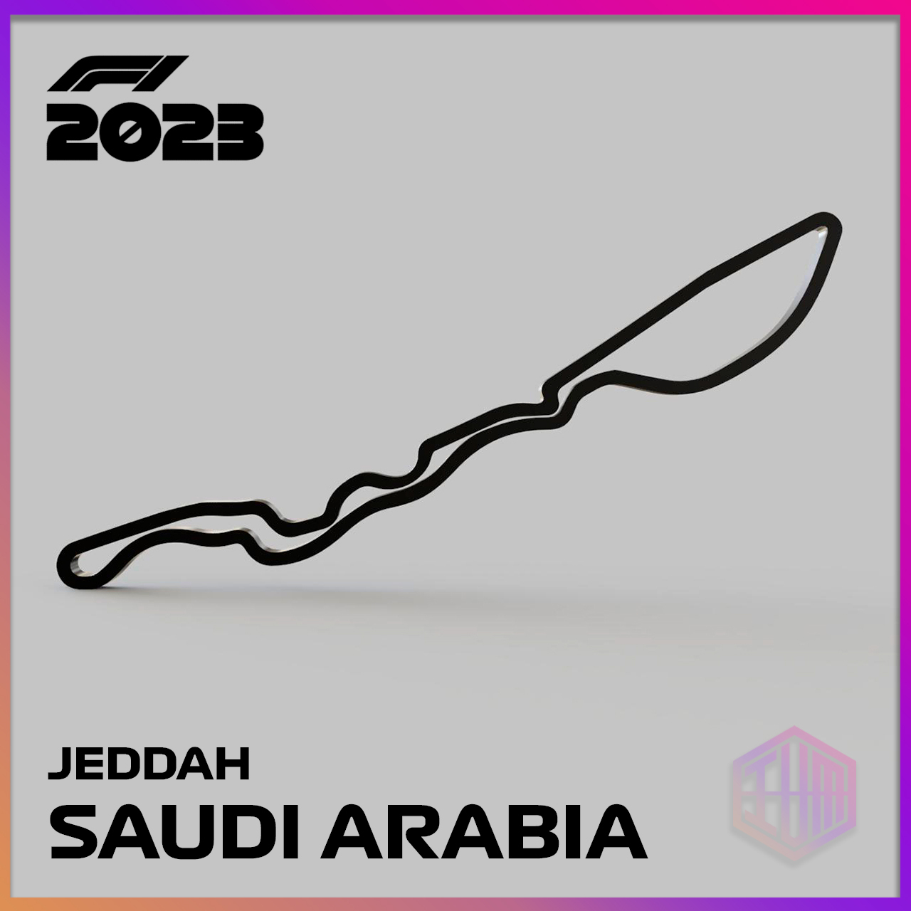 jeddah circuito saudita arabia f1 collezione 2023 formula 1 parete circuiti pacco calendario traccia 3D print model - Mito3D