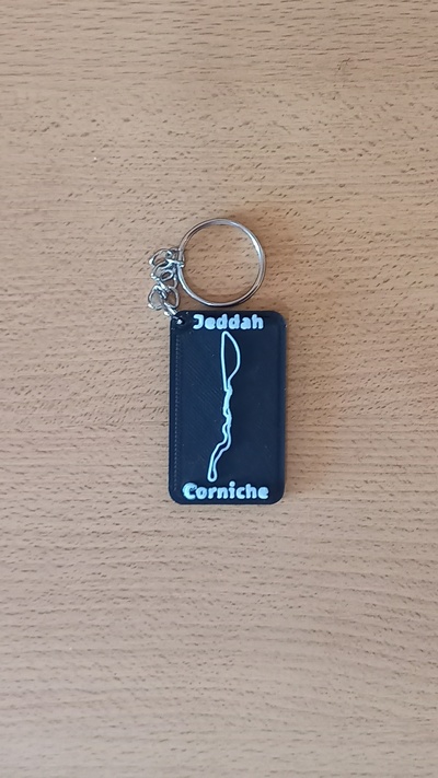 jeddah corniche circuit keychain key rings keychains f1 circuits 3d print model - Mito3D