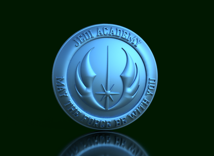 Jedi academia 39 fuerza tú botón 3d print model - Mito3D