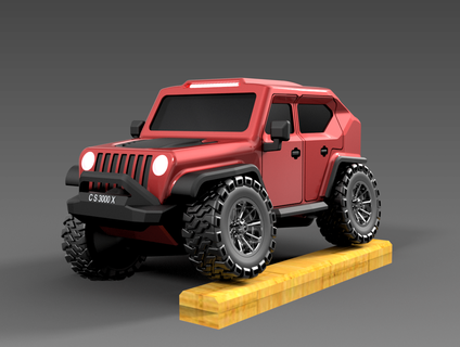 Jeep Wagen Auto Spielzeug Sammlung Terrain Suspension artikuliert 3d print model - Mito3D