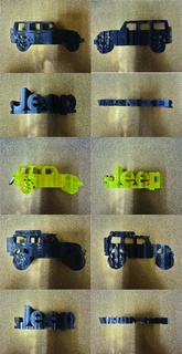 jipe 4 porta pacote comercial door wrangler logotipo arte perspectiva estrada chaveiro 3d print model - Mito3D
