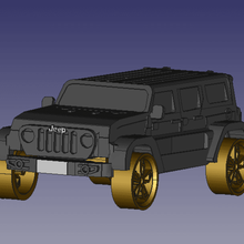 jeep car game cart control remote radio tires wheels elegant frame 3d print model - Mito3D