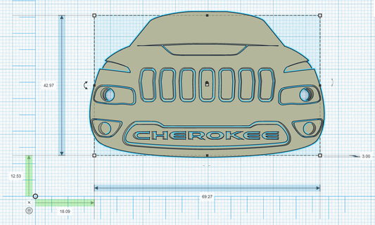 cip Cherokee kl 2014 anahtarlık takı kolye dekorasyon Sanat oyuncak araba suv 3d print model - Mito3D