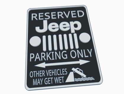 jeep cherokee wrangler compass renegade patriot parking sign willys workshop 3d print model - Mito3D