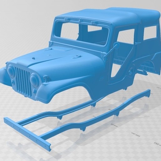 jeep cj-5 1954 printable body car game slot scalextric tamiya rc miniz radio control hobby 1-24 1-28 1-32 1-18 crawler drift ninco fly kyosho scx axial traxxas micro 3D print model - Mito3D