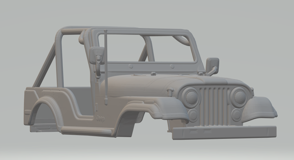 jeep cj5 voiture moulé pression roues chaudes course h0 rc modèle Kyosho Tamya voitures jouets juguetes colecionavel miniatures 3d print model - Mito3D