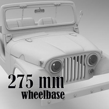 Jeep cj 5 275mm Radstand stl 3d Modell ferngesteuertes Auto 3dmodel cj5 3d print model - Mito3D