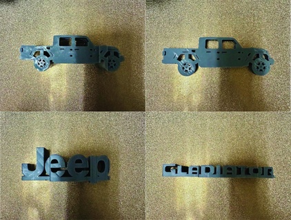 jeep Gladiatore pacco commerciale uso 4 door logo arte prospettiva fuori strada 3d print model - Mito3D