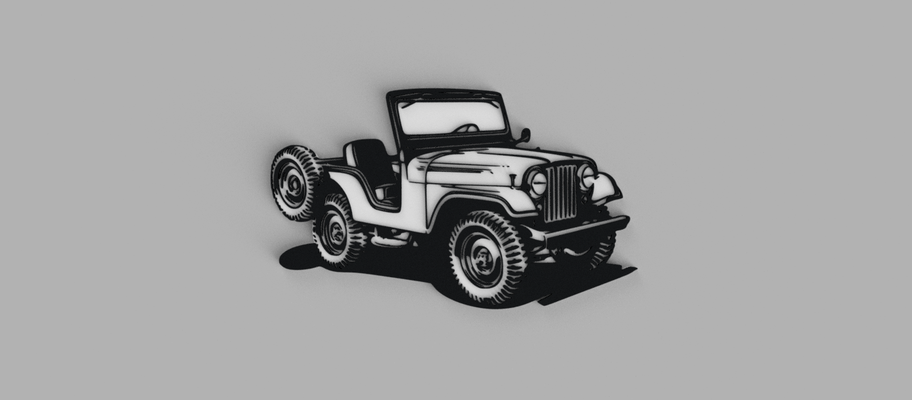 jeep ika cuadro pared 3d print model - Mito3D