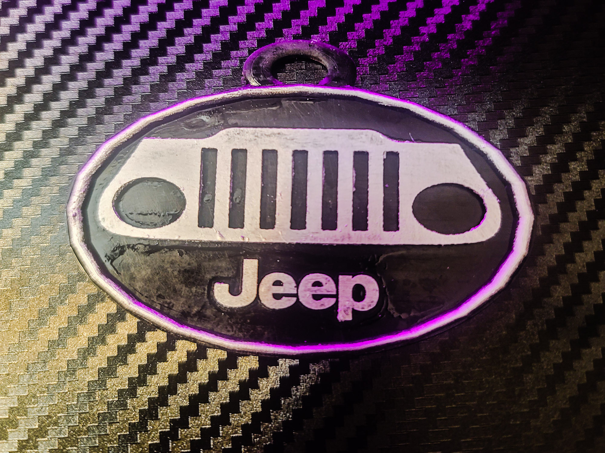 jeep porte clés ovale route 3D print model - Mito3D