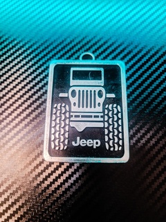 jeep keychain rectangle jeeper offroad 3d print model - Mito3D