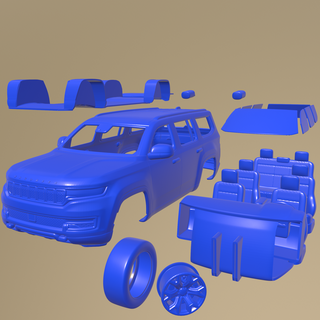 jipe wagoneer 2022 imprimível carro separado partes corpo fenda 1 10 escalextrico Tamiya rc miniz rastejante Kyosho axial traxxas micro 3d print model - Mito3D
