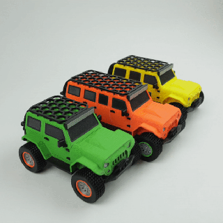 jeep wrangler pen holder - 3-in-1 4wd 4x4 car cj model kit offroad rubicon scale toy vehicles 3d print model - Mito3D