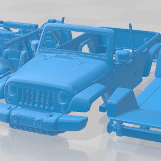 jeep wrangler illimitato Willys Wheeler jk 2017 stampabile macchina 3D print model - Mito3D