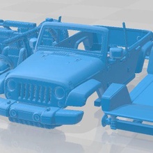jeep wrangler unlimited willys wheeler jk 2017 printable car 3d print model - Mito3D