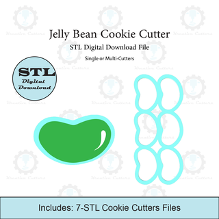 jelly bean cookie cutter multi stl file Home easter cookies 3d print model - Mito3D