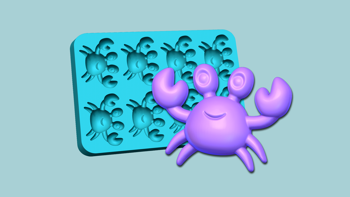 jelly candy molding crab - gummy mould tools sweet bear mold moulding silicon artisan cooking creative cute funny animal tool decor 3d print model - Mito3D
