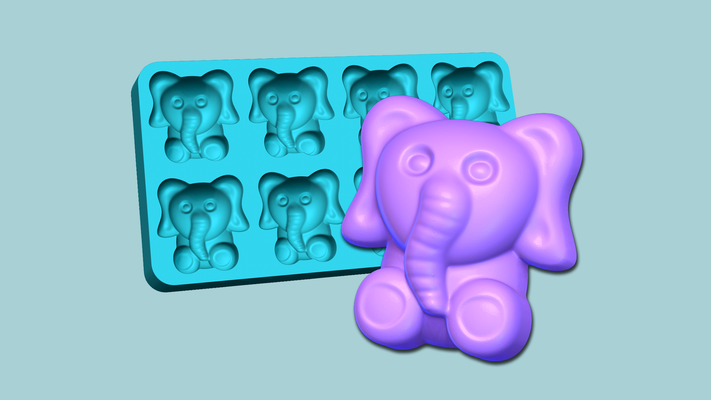 geléia doce moldagem elefante gomoso mofo ferramentas urso silício artesão cozinhando criativo fofa engraçado animal ferramenta decoração 3d print model - Mito3D