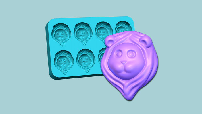 jelly candy molding lion - gummy mould tools sweet bear mold moulding silicon artisan cooking creative cute funny animal tool decor 3d print model - Mito3D