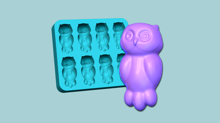 jelly candy molding owl - gummy mould tools sweet bear mold moulding silicon artisan cooking creative cute funny animal tool decor 3d print model - Mito3D