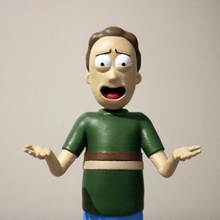 jerry rick guarda il match gioco carattere figura figurina rickandmorty zbrush per adulti nuotare 3d print model - Mito3D