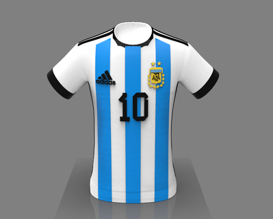 camisa Argentina 2022 Leo messi ronaldo maradona futebol miami mundo campeão fifa pes t shirt boca rio corrida companheiro Catar 3d print model - Mito3D
