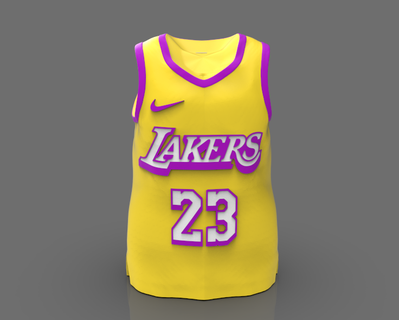 jersey -- lakers lebron james basketball nba jordan messi t-shirt jacket nf mls 3d print model - Mito3D
