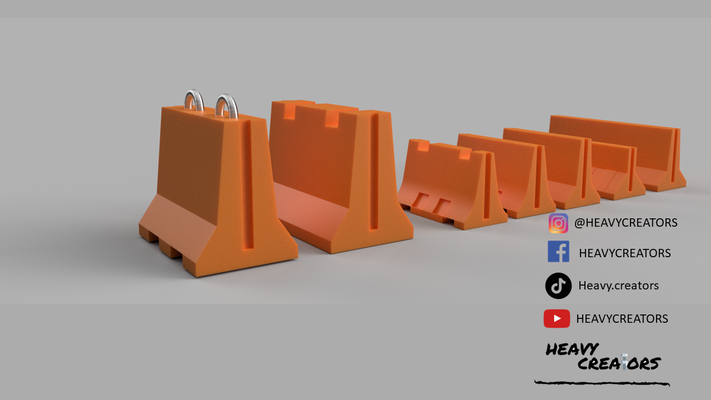 jersey barriers road caminos vial carretera muros barrera barrier de contension viales 3d print model - Mito3D
