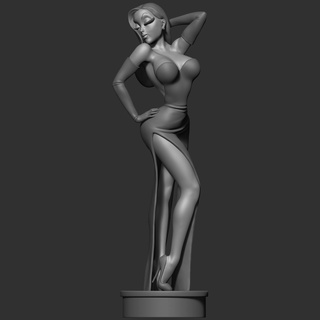 Jessica Conejo Arte disney Roger toon OMS enmarcado Cabeza hueca hembra fantasía saludable haría dibujos animados mujer escultura personas miniaturas figuritas 3d print model - Mito3D