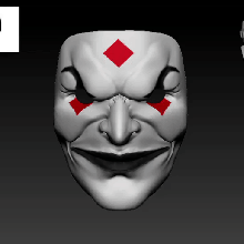 Narr Maske Gesicht neutral Kunst Joker Angst Halloween Thriller Platzhalter Wimperntusche Furcht 3d print model - Mito3D