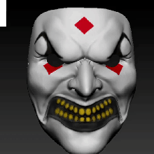 jester mask mad art joker fear halloween thriller coringa mascara medo 3d print model - Mito3D