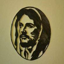 Jesus arte 2d religião cristandade Cristo senhor salvador desenhando parede 3d print model - Mito3D