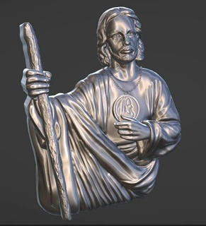 Jesús Dios religioso católico colgante pendiente joyería joya símbolo cristiano decoración Arte esculturas cabeza cara colgantes sagrado corazón modelos 3d print model - Mito3D