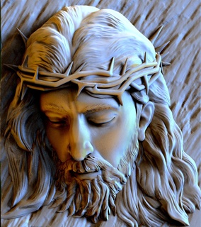 Jesús 3d cnc stl Cristo corona espinas 3d print model - Mito3D