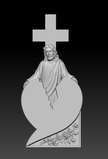 Jesus 3d stl lápide cncstl religião 3d print model - Mito3D